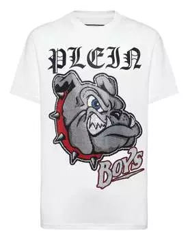 Футболка с круглым вырезом SS Bulldogs PHILIPP PLEIN, белый