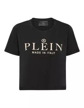 Футболка с круглым вырезом SS Crop Iconic Plein PHILIPP PLEIN, черный