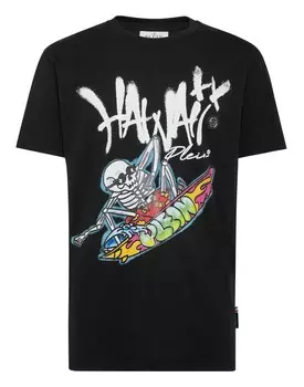 Футболка с круглым вырезом SS Гавайи Philipp Plein, черный