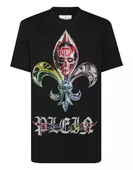 Футболка с круглым вырезом SS Хром Philipp Plein, цвет Black / Multicolored
