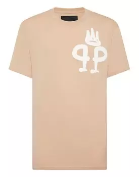Футболка с круглым вырезом SS King Plein Philipp Plein, бежевый
