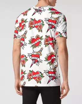 Футболка с круглым вырезом SS Love Philipp Plein, цвет White / Multicolored