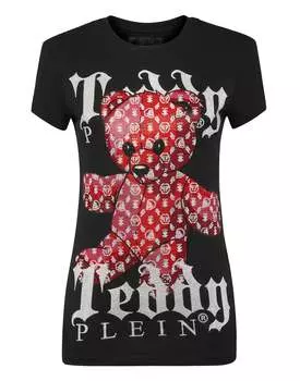 Футболка с круглым вырезом SS Monogram Teddy Bear PHILIPP PLEIN, черный