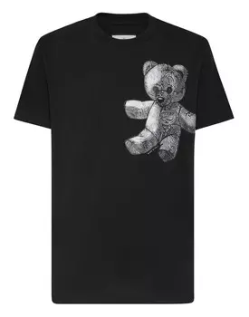 Футболка с круглым вырезом SS Paisley Teddy Bear Philipp Plein, цвет Black / Black