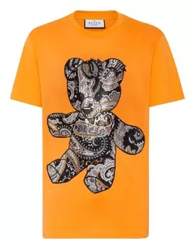 Футболка с круглым вырезом SS Paisley Teddy Bear Philipp Plein, оранжевый