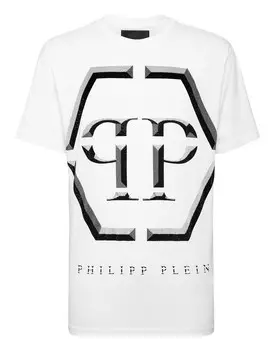 Футболка с круглым вырезом SS Philipp Plein, белый