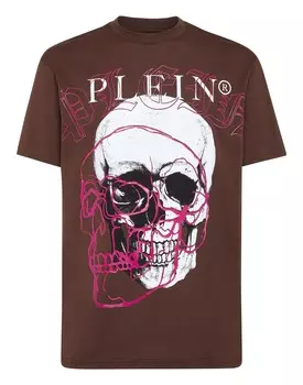 Футболка с круглым вырезом SS Philipp Plein, коричневый