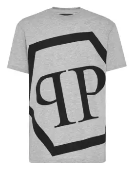 Футболка с круглым вырезом SS Philipp Plein, серый
