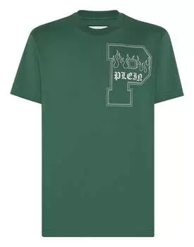Футболка с круглым вырезом SS PHILIPP PLEIN, зеленый