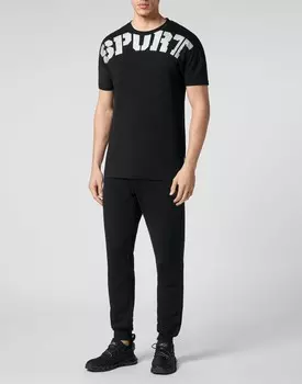 Футболка с круглым вырезом SS Plein Sport, цвет Black/Silver