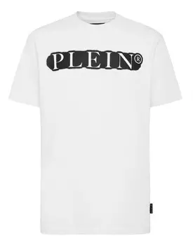 Футболка с круглым вырезом SS Принт с эффектом спрея Philipp Plein TM, белый