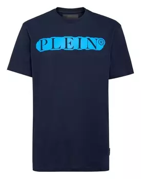 Футболка с круглым вырезом SS Принт с эффектом спрея Philipp Plein TM, темно-синий