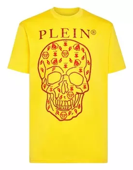 Футболка с круглым вырезом SS с кристаллами Philipp Plein, желтый