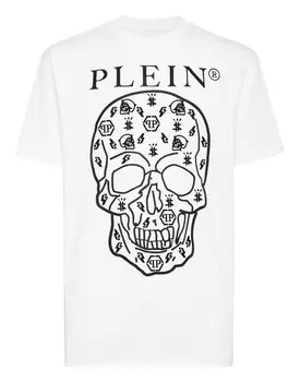 Футболка с круглым вырезом SS с кристаллами Philipp Plein, белый