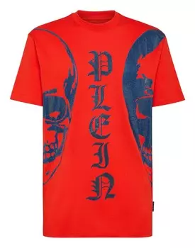 Футболка с круглым вырезом SS с кристаллами Philipp Plein, красный