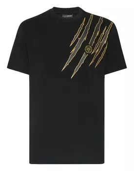 Футболка с круглым вырезом SS Scratch Plein Sport, цвет Black / Black