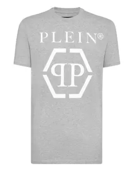 Футболка с круглым вырезом SS Шестиугольник Philipp Plein, серый