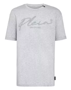 Футболка с круглым вырезом SS Signature Philipp Plein, серый