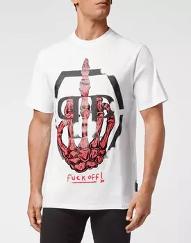 Футболка с круглым вырезом SS Скелет Philipp Plein, белый