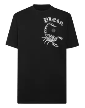 Футболка с круглым вырезом SS Скорпион Philipp Plein, цвет Black / White