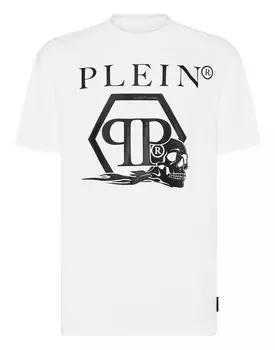 Футболка с круглым вырезом SS Skull and Plein Philipp Plein, белый