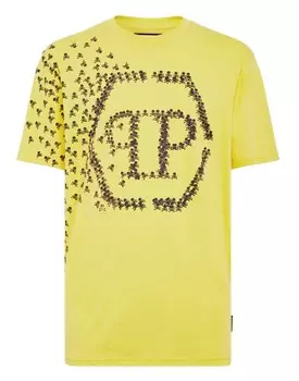 Футболка с круглым вырезом SS Skull&Bones Philipp Plein, желтый