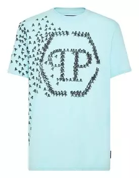 Футболка с круглым вырезом SS Skull&Bones Philipp Plein, цвет Light Blue