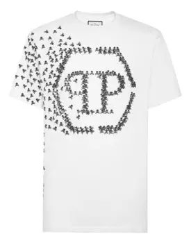 Футболка с круглым вырезом SS Skull&Bones Philipp Plein, белый