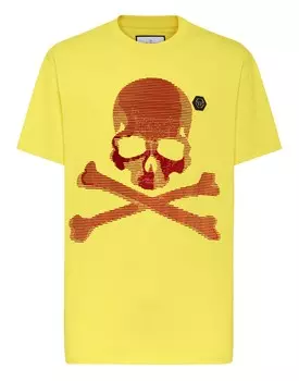 Футболка с круглым вырезом SS Skull&Bones Philipp Plein, желтый