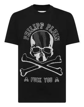 Футболка с круглым вырезом SS Skull&Bones PHILIPP PLEIN, черный