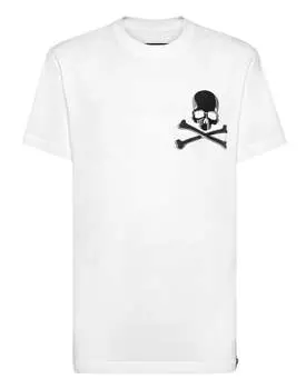 Футболка с круглым вырезом SS Skull&Bones PHILIPP PLEIN, белый