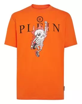 Футболка с круглым вырезом SS Skully Gang Philipp Plein, оранжевый