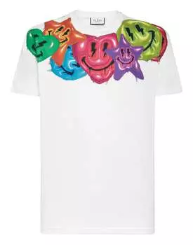 Футболка с круглым вырезом SS Smile PHILIPP PLEIN, белый