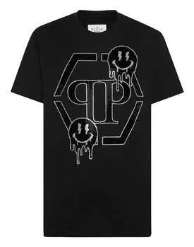Футболка с круглым вырезом SS Smile PHILIPP PLEIN, черный
