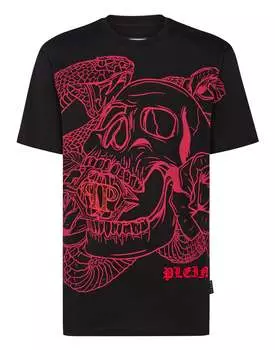 Футболка с круглым вырезом SS Snake PHILIPP PLEIN, черный