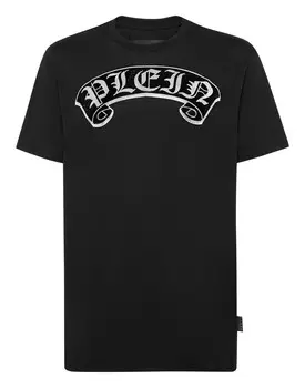 Футболка с круглым вырезом SS Stones Gothic Plein с кристаллами Philipp Plein, черный