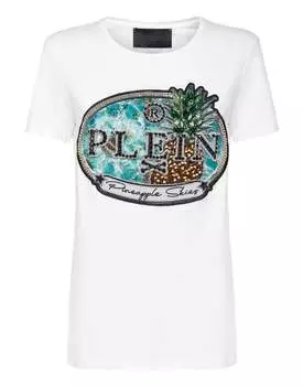 Футболка с круглым вырезом SS Stones Pineapple Skies PHILIPP PLEIN, белый
