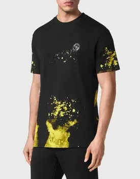 Футболка с круглым вырезом SS Tiger Plein Sport, цвет Black/Yellow Fluo
