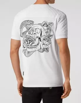 Футболка с круглым вырезом SS Змея Philipp Plein, белый