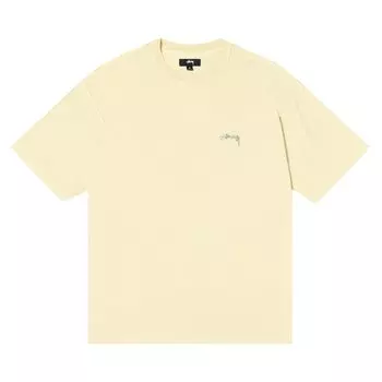 Футболка с круглым вырезом Stussy, окрашенная наизнанку пигментом, Бледно-желтая