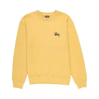 Футболка с круглым вырезом Stussy, окрашенная в базовый цвет, цвет Мед