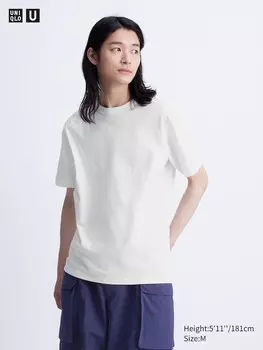 Футболка с круглым вырезом Uniqlo, белый