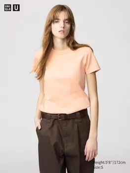 Футболка с круглым вырезом Uniqlo, цвет 21 оранжевый