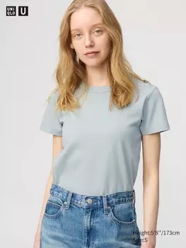 Футболка с круглым вырезом Uniqlo, цвет 52 зеленый
