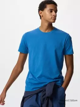 Футболка с круглым вырезом Uniqlo, цвет 65 синий