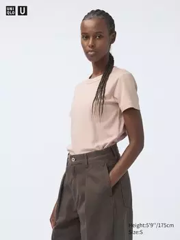 Футболка с круглым вырезом Uniqlo, розовый