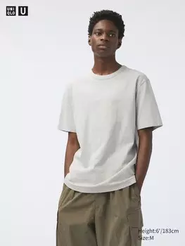 Футболка с круглым вырезом Uniqlo, серый