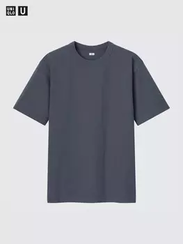 Футболка с круглым вырезом Uniqlo, серый