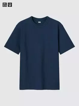 Футболка с круглым вырезом Uniqlo, синий