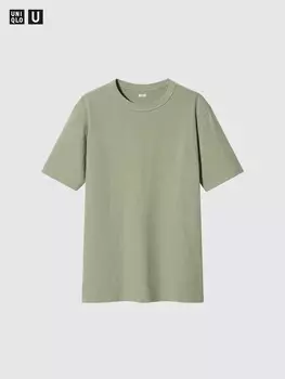 Футболка с круглым вырезом Uniqlo, зеленый